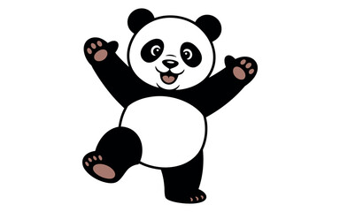 Obraz premium Illustration of a happy panda perfect for childrens book