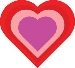 Concentric hearts design symbolizing love friendship and affection vector