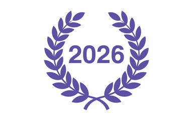 Obraz premium Vector art of a laurel wreath with the year 2026, perfect for commemorative or celebratory design