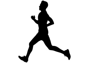 ランニングする男性のシルエット6
