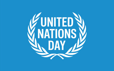 Vector art of united nations day logo on blue background, a day to celebrate international cooperation and peace