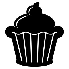 Cupcake icon, simple style a delightful treat that brings joy to any occasion, perfect for satisfying sweet cravings and celebrating special moments