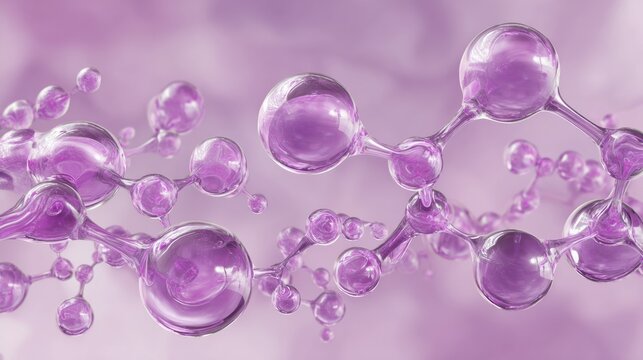 Molecular Structure With Translucent Purple Spheres Representing Scientific Concepts and Chemical Interactions in a Modern Design