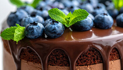 blueberry cheesecake with mint