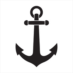  Classic black anchor maritime nautical symbol nautical symbol vector.