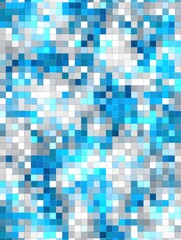abstract pixelated background of light blue and white squares