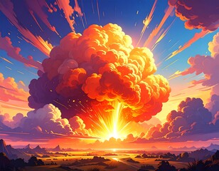 A vibrant explosion of clouds at sunrise