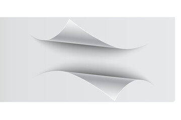 White paper sheet with curled corners isolated on transparent background