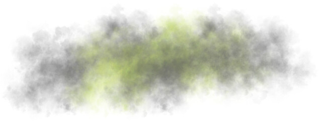 Green and gray watercolor stain isolated on transparent background for design use