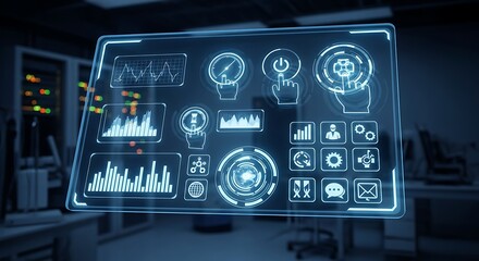 Advanced Holographic User Interface Displaying Data in a Modern Server Environment