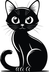 Charming black cat illustration a delightful graphic element on transparent background silhouette
