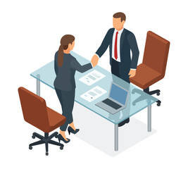 Business Meeting Handshake Office Illustration