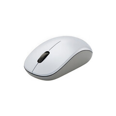 White computer mouse isolated on transparent background