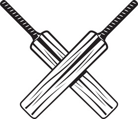 Black and White Cricket Bat Artwork
