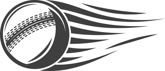 Vector illustration of a speeding cricket ball in motion