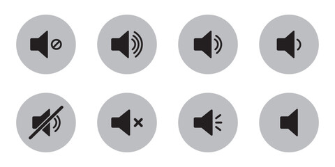 Fototapeta premium Sound off icon set. Simple sound volume and audio mute mark symbol design illustration. Volume icon set