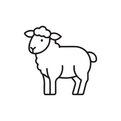 vector illustration of sheep outline icon on white background