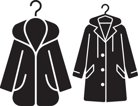 Coat Silhouette Icons – Stylish Winter Overcoat and Jacket Vector Design