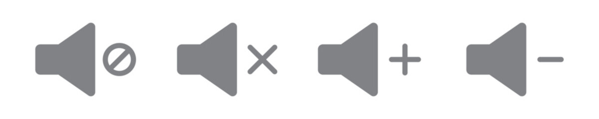 Obraz premium speaker icon set. noise icons symbol. sound level. silent signs. Volume symbol