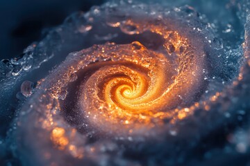 Spiral of water and fire intertwining.