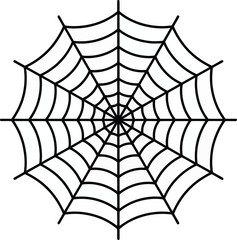 Fototapeta premium Detailed spiderweb design illustration with striking lines on transparent background silhouette