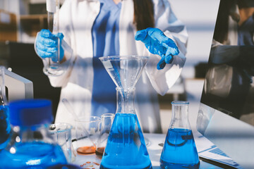 Researchers working in the clinical laboratory