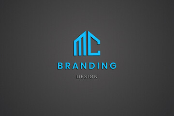 Abstract vector MC logo Mockup background