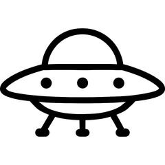 Ufo flying saucer outline icon vector