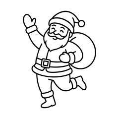 outline icon Santa dancing vector on a white background
Vector outline icon of a holiday on a white background