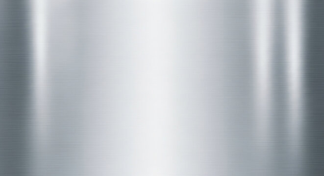 Brushed metal texture with vertical reflections, a seamless industrial background with a polished metallic surface and subtle highlights, perfect for technology or manufacturing themes
