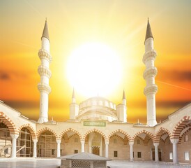 Mosque islamic frame, Ramadan concept