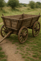 Antique Wooden Cart High quality Realistic image.