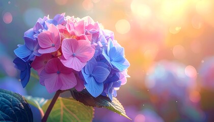 Stunning Close-up of a Hydrangea Flower in Full Bloom with Soft Lighting