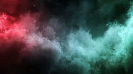 Horror-themed dark background with green, red, and blue clouds, grunge smoke texture, and black haunted atmosphere. Perfect for thriller, mystery, or movie poster design.
