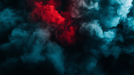 Horror-themed dark background with green, red, and blue clouds, grunge smoke texture, and black haunted atmosphere. Perfect for thriller, mystery, or movie poster design.