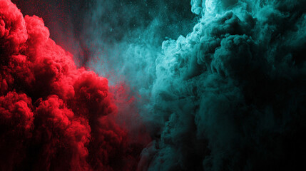 Horror-themed dark background with green, red, and blue clouds, grunge smoke texture, and black haunted atmosphere. Perfect for thriller, mystery, or movie poster design.