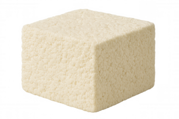 Tofu block, plant based protein food, healthy vegan diet ingredient with transparent background
