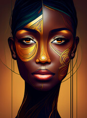 portrait of a young woman with painted face
