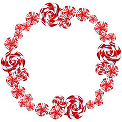 Cute Christmas Watercolor Holiday Set. Christmas tree, cute  candy ornaments, festive decor.