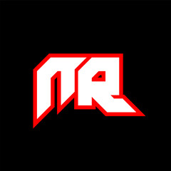 NR logo design, initial NR letter design with sci-fi style. NR logo for game, esport, Technology, Digital, Community or Business. N R sport modern Italic alphabet font. Typography urban style fonts.