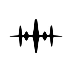 Abstract Black and White Vector Illustration of an Audio Waveform Pattern