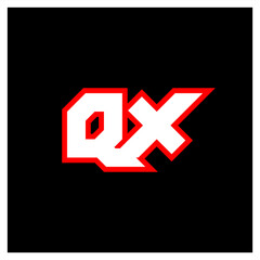 Obraz premium QX logo design, initial QX letter design with sci-fi style. QX logo for game, esport, Technology, Digital, Community or Business. Q X sport modern Italic alphabet font. Typography urban style fonts.