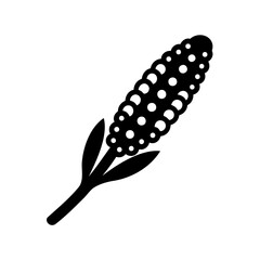 Stylized Black and White Image of a Plant with a Seed Head