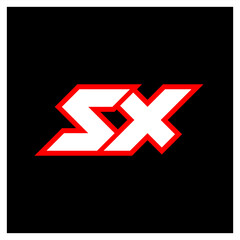 Obraz premium SX logo design, initial SX letter design with sci-fi style. SX logo for game, esport, Technology, Digital, Community or Business. S X sport modern Italic alphabet font. Typography urban style fonts.