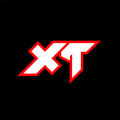XT logo design, initial XT letter design with sci-fi style. XT logo for game, esport, Technology, Digital, Community or Business. X T sport modern Italic alphabet font. Typography urban style fonts.