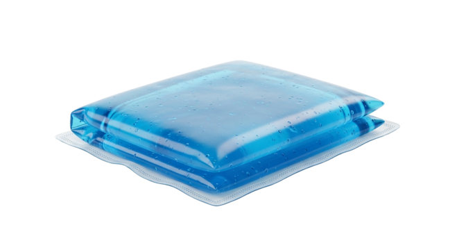 Cooling Relief Blue Gel Ice Pack for First Aid and Injury Recovery Cold Compress for Pain Isolated on Black Background