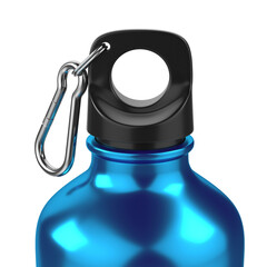 Metal sport bottle isolated on transparent background