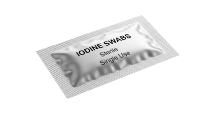 Sterile Iodine Swabs for Wound Care Single Use Antiseptic Prep First Aid Infection Prevention Medical Health Personal