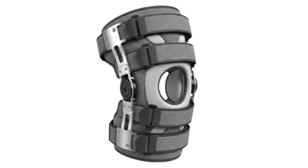Medical Knee Brace support for injured recovery leg Orthopedic care for joint pain relief adjustable straps metallic