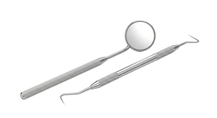 Dental Hygiene Tools A Close Up Look at Mirror Pick for Oral Care Dentist Equipment and Healthcare in a Professional